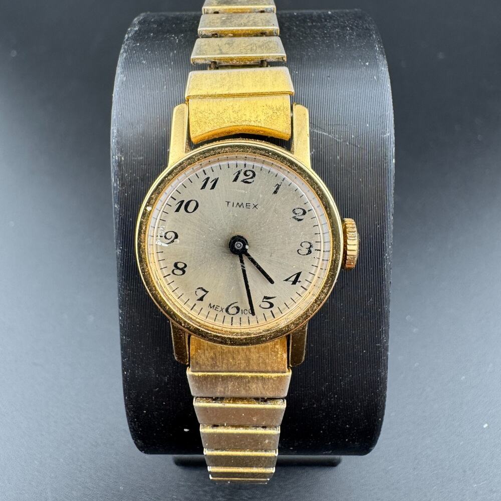 Vintage Timex Mexico Ladies Watch Gold Tone Running Working